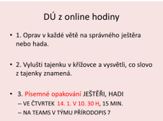 PR7 - Opakování hadi a kontrola DÚ